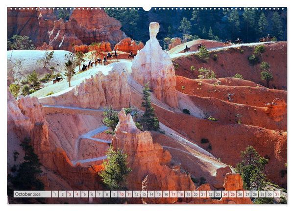 Produktbild: Bryce Canyon, Sunrise and Sunset points (High Quality Premium Wall Calendar 2026 DIN A2 landscape),CALVENDO 12 Month Wall Calendar