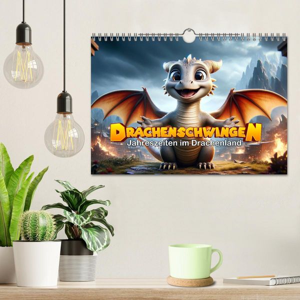 Produktbild: Drachenschwingen: Jahreszeiten im Drachenland (Wandkalender 2026 DIN A4 quer), CALVENDO Monatskalender
