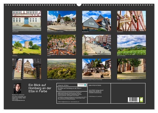 Produktbild: Ein Blick auf Homberg an der Efze in Farbe (Wandkalender 2026 DIN A2 quer), CALVENDO Monatskalender