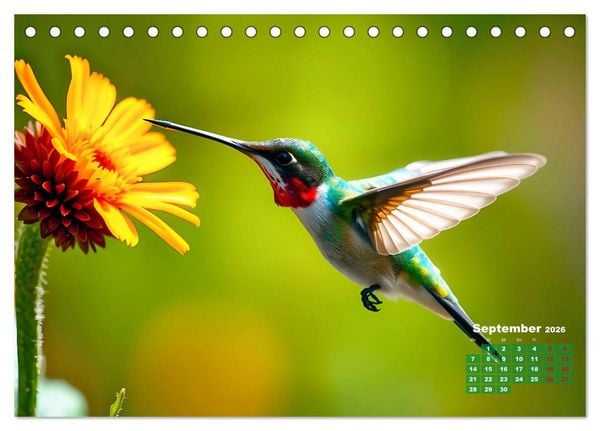 Produktbild: Leuchtend farbenfrohe V&ouml;gel (Tischkalender 2026 DIN A5 quer), CALVENDO Monatskalender
