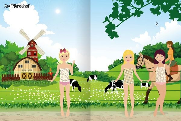 Produktbild: Sticker-Anziehpuppen &ndash; Reiterhof