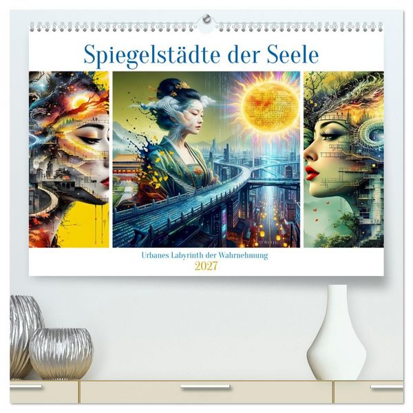 Produktbild: Spiegelst&auml;dte der Seele - Urbanes Labyrinth der Wahrnehmung (hochwertiger Premium Wandkalender 2027 DIN A2 quer), Kunstdruck in Hochglanz