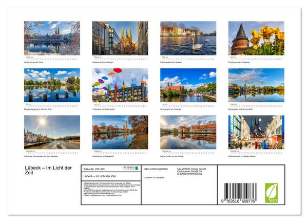 Produktbild: L&uuml;beck &ndash; Im Licht der Zeit (Wandkalender 2026 DIN A4 quer), CALVENDO Monatskalender