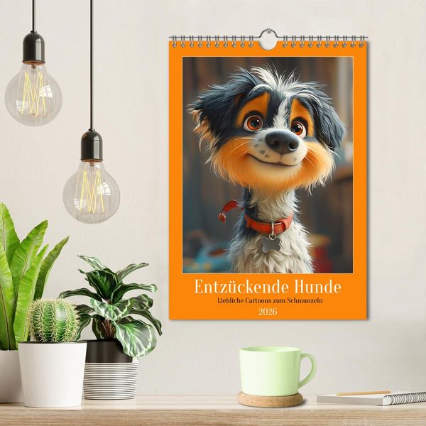 Produktbild: Entz&uuml;ckende Hunde. Liebliche Cartoons zum Schmunzeln (Wandkalender 2026 DIN A4 hoch), CALVENDO Monatskalender