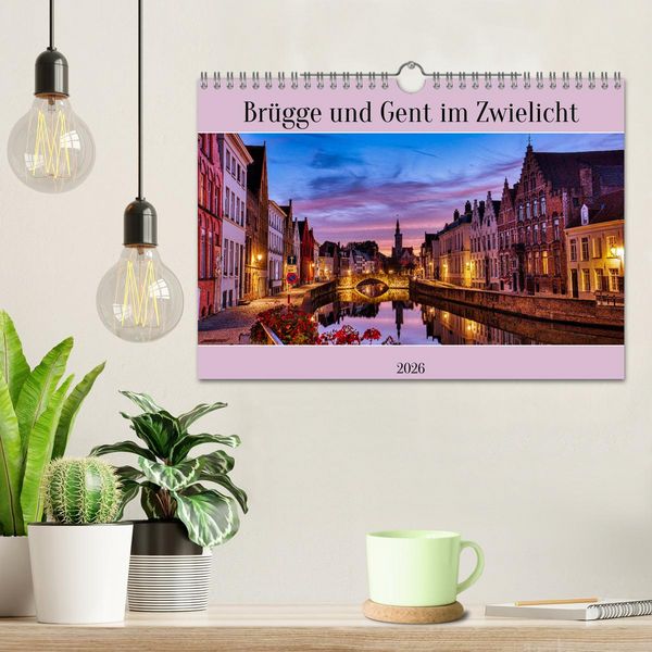 Produktbild: Br&uuml;gge und Gent im Zwielicht (Wandkalender 2026 DIN A4 quer), CALVENDO Monatskalender