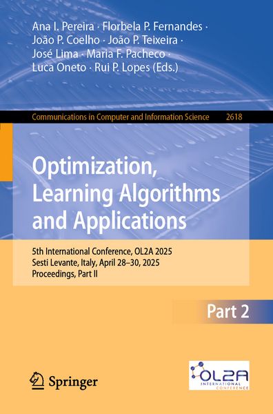 Produktbild: Optimization, Learning Algorithms and Applications