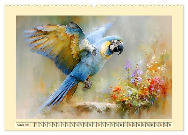 Produktbild: Hyazint-Aras. Die blauen Papageien aus S&uuml;damerika (hochwertiger Premium Wandkalender 2027 DIN A2 quer), Kunstdruck in Hochglanz