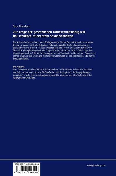 Produktbild: Zur Frage der gesetzlichen Tatbestandsm&auml;&szlig;igkeit bei rechtlich relevantem Sexualverhalten