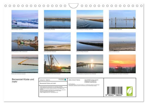 Produktbild: Bensersiel K&uuml;ste und mehr (Wandkalender 2026 DIN A4 quer), CALVENDO Monatskalender