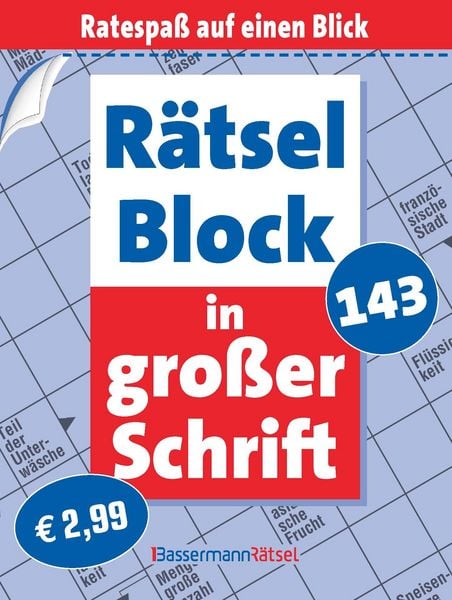 Produktbild: R&auml;tselblock in gro&szlig;er Schrift 143