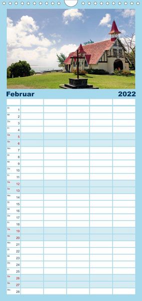 Produktbild: Familienplaner Inselparadies Mauritius (Wandkalender 2022 , 21 cm x 45 cm, hoch)