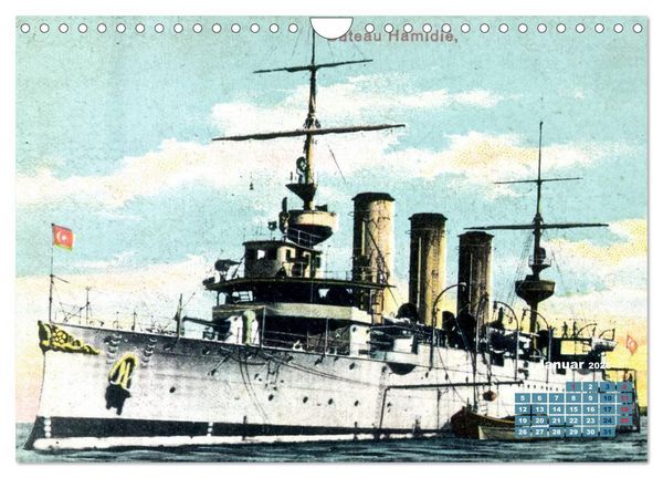 Produktbild: Fregatten, Kreuzer, Panzerschiffe &ndash; historische Karten von Kriegsschiffen (Wandkalender 2026 DIN A4 quer), CALVENDO Monatskalender