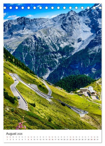 Produktbild: GEBIRGSP&Auml;SSE &Ouml;sterreich - Schweiz - Italien (Tischkalender 2026 DIN A5 hoch), CALVENDO Monatskalender