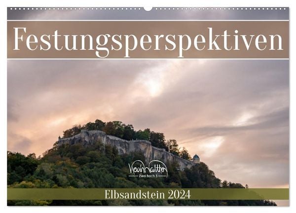 Festungsperspektiven - Elbsandstein (Wandkalender 2024 DIN A2 quer), CALVENDO Monatskalender