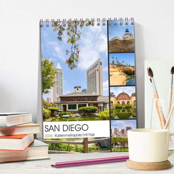 Produktbild: SAN DIEGO K&uuml;stenmetropole mit Flair (Tischkalender 2026 DIN A5 hoch), CALVENDO Monatskalender