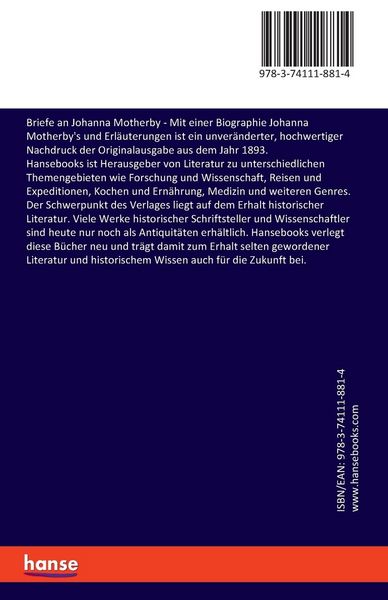 Produktbild: Briefe an Johanna Motherby