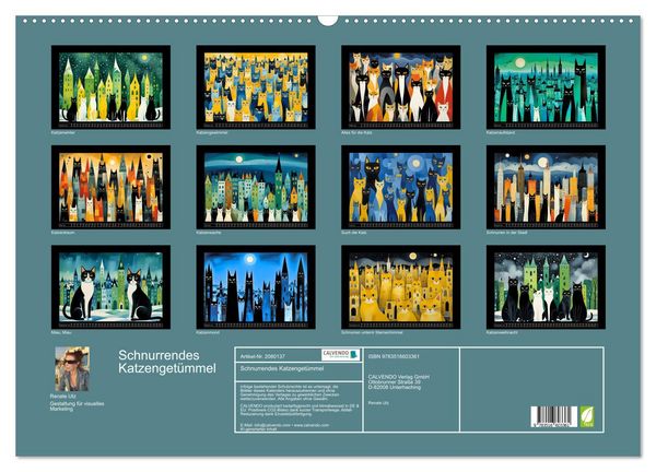 Produktbild: Schnurrendes Katzenget&uuml;mmel (Wandkalender 2026 DIN A2 quer), CALVENDO Monatskalender