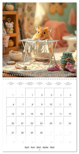 Produktbild: Hamster housekeeping - little paws and big Jobs (Wall Calendar 2026 12 &times; 12 Inch) CALVENDO 12 Month Wall Calendar