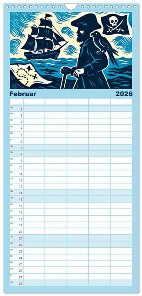Produktbild: Familienplaner 2026 - Das Meer in der Weltliteratur mit 5 Spalten (Wandkalender, 21 x 45 cm) CALVENDO