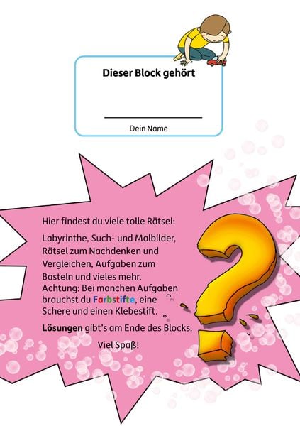 Produktbild: Rätselblock ab 3 Jahre, Band 2