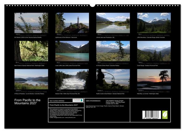 Produktbild: From Pacific to the Mountains 2027 (High Quality Premium Wall Calendar 2027 DIN A2 landscape),CALVENDO 12 Month Wall Calendar