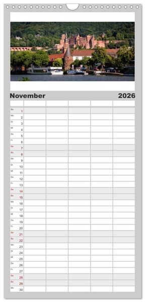 Produktbild: Familienplaner 2026 - Mein Heidelberg - Unterwegs zwischen Neckar und Altstadt mit 5 Spalten (Wandkalender, 21 x 45 cm) CALVENDO