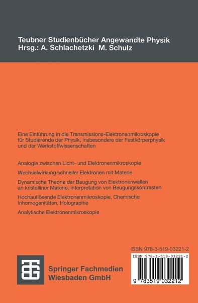Produktbild: Physikalische Grundlagen der Elektronenmikroskopie