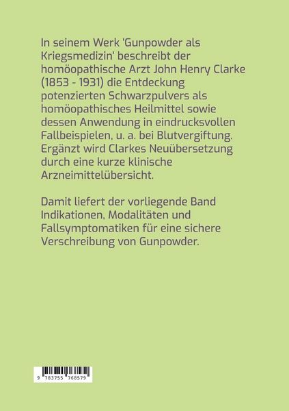 Produktbild: Gunpowder als Kriegsmedizin