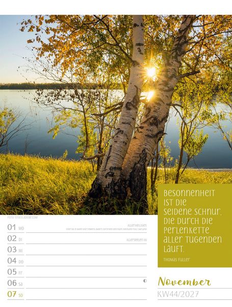 Produktbild: Augenblicke der Achtsamkeit Wochenplaner Kalender 2027