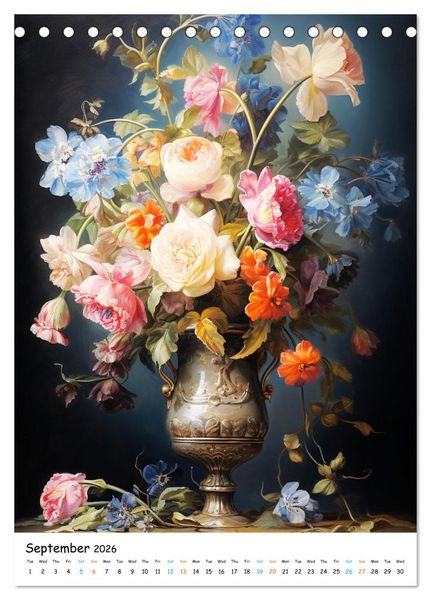 Produktbild: Blossoms & Vases (Desk Calendar 2026 DIN A5 portrait), CALVENDO 12 Month DeskCalendar