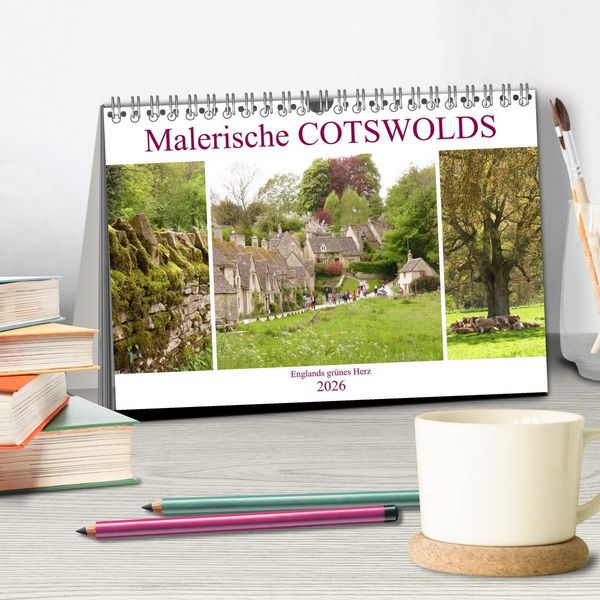 Produktbild: Malerische Cotswolds (Tischkalender 2026 DIN A5 quer), CALVENDO Monatskalender