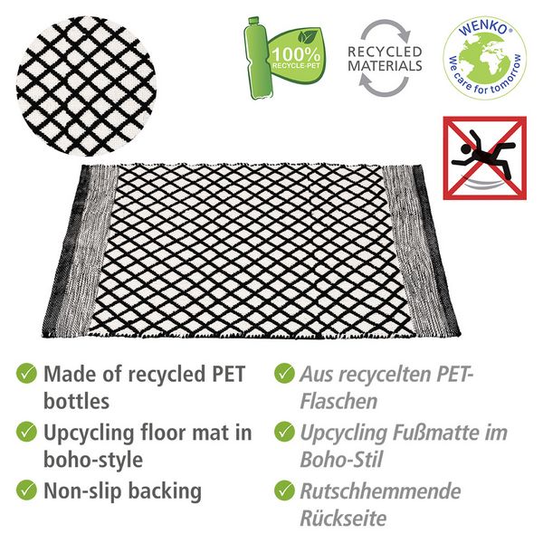 Produktbild: Badematte Mod. Tara, hergestellt aus recycelten PET-Flaschen (100 % Polyester)