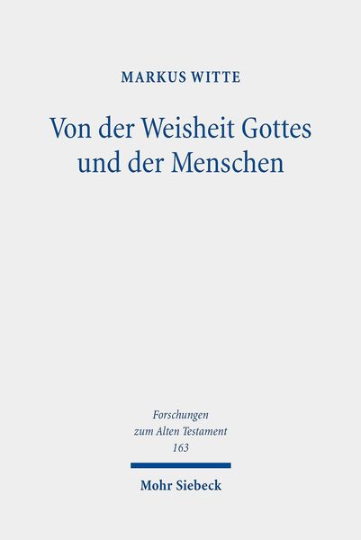 Produktbild: Von der Weisheit Gottes und der Menschen
