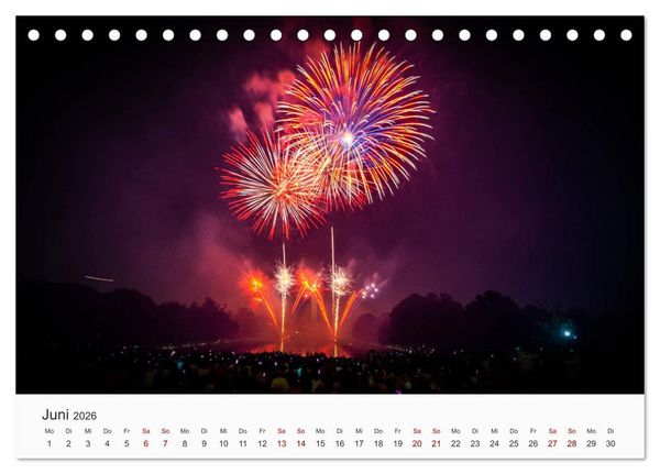Produktbild: Feuerwerke - Kunstwerke am Himmel (Tischkalender 2026 DIN A5 quer), CALVENDO Monatskalender