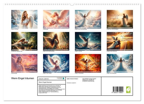 Produktbild: Wenn Engel tr&auml;umen (hochwertiger Premium Wandkalender 2027 DIN A2 quer), Kunstdruck in Hochglanz