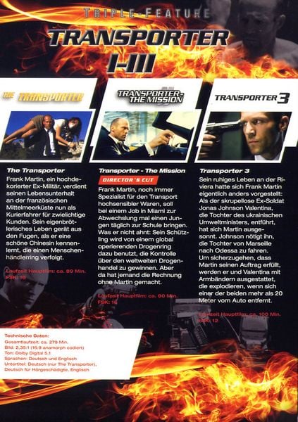 Produktbild: Transporter 1-3 - Triple-Feature [3 DVDs]