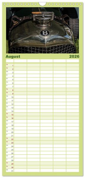 Produktbild: Familienplaner 2026 - Historischer Rennsport - vom Feinsten mit 5 Spalten (Wandkalender, 21 x 45 cm) CALVENDO