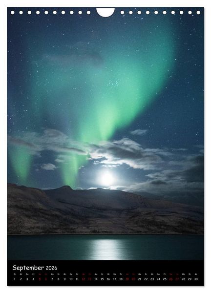 Produktbild: Polarlichtkalender (Wandkalender 2026 DIN A4 hoch), CALVENDO Monatskalender