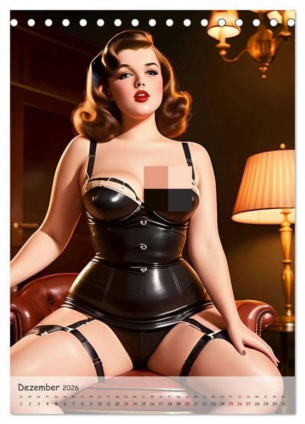 Produktbild: Pin-up Girls - Retro Glamour (Tischkalender 2026 DIN A5 hoch), CALVENDO Monatskalender