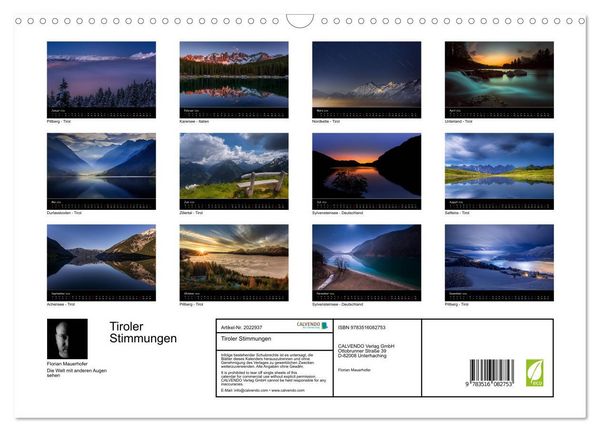 Produktbild: Tiroler Stimmungen (Wandkalender 2026 DIN A3 quer), CALVENDO Monatskalender