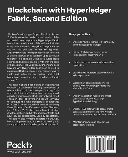 Produktbild: Blockchain with Hyperledger Fabric, Second Edition
