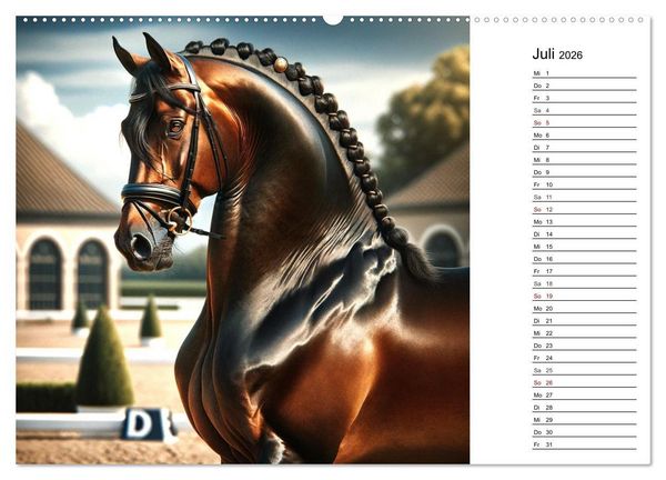 Produktbild: Pferde - die Sch&ouml;nheit edler Pferderassen (hochwertiger Premium Wandkalender 2026 DIN A2 quer), Kunstdruck in Hochglanz