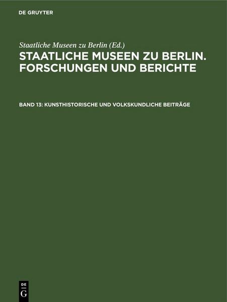 Produktbild: Kunsthistorische und volkskundliche Beitr&auml;ge