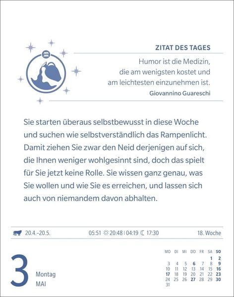 Produktbild: Wassermann Sternzeichenkalender 2027 - Tagesabrei&szlig;kalender - Ihr Horoskop f&uuml;r jeden Tag