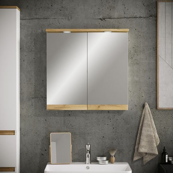 Produktbild: LED Bad Spiegelschrank Steckdose 59x60x23 Cosila