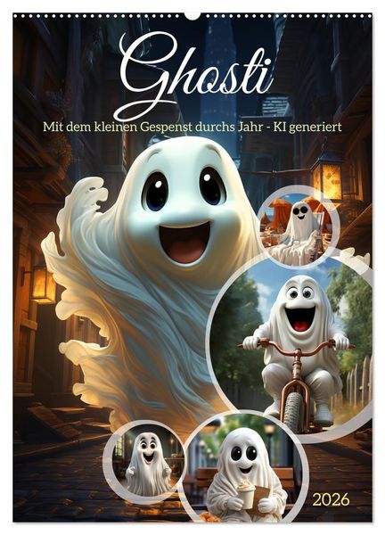 Ghosti (Wandkalender 2026 DIN A2 hoch), CALVENDO Monatskalender