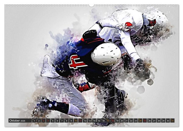 Produktbild: American Football extrem (Wandkalender 2026 DIN A2 quer), CALVENDO Monatskalender