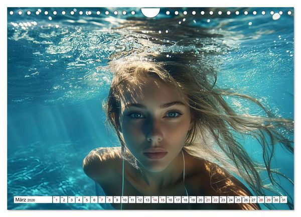 Produktbild: Aqua Desire &ndash; KI-Sch&ouml;nheiten unter Wasser (Wandkalender 2026 DIN A4 quer), CALVENDO Monatskalender