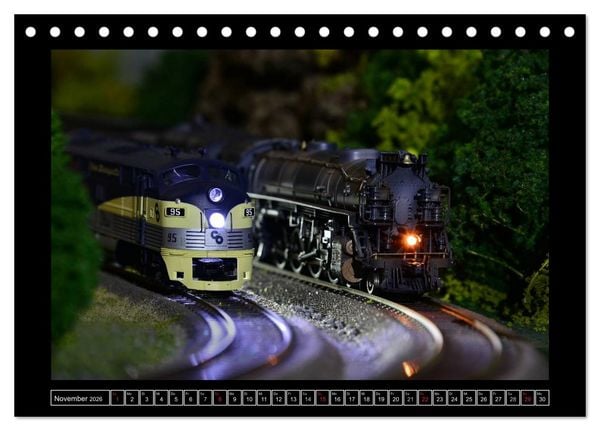 Produktbild: Amerikanische Modelleisenbahnen (Tischkalender 2026 DIN A5 quer), CALVENDO Monatskalender