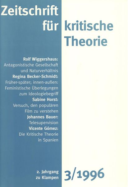 Produktbild: Zeitschrift f&uuml;r kritische Theorie / Zeitschrift f&uuml;r kritische Theorie, Heft 3 (1996)